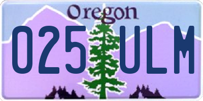 OR license plate 025ULM