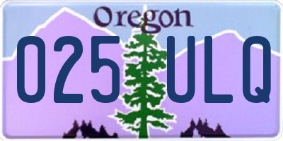 OR license plate 025ULQ