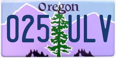 OR license plate 025ULV
