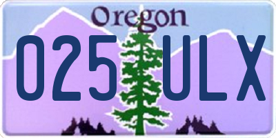 OR license plate 025ULX