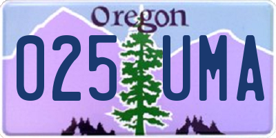 OR license plate 025UMA