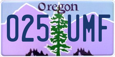 OR license plate 025UMF