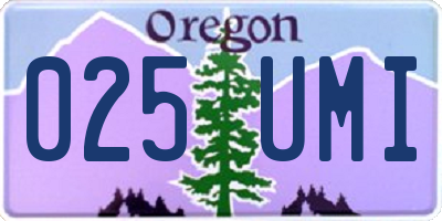OR license plate 025UMI