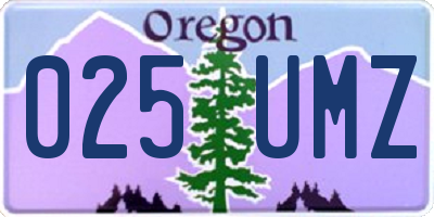 OR license plate 025UMZ