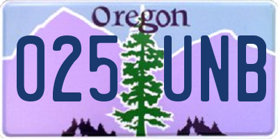 OR license plate 025UNB