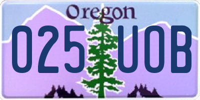 OR license plate 025UOB
