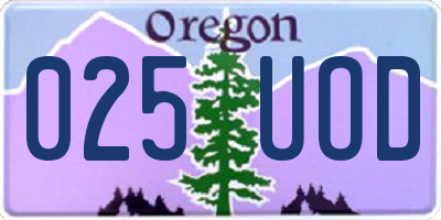 OR license plate 025UOD