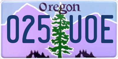 OR license plate 025UOE