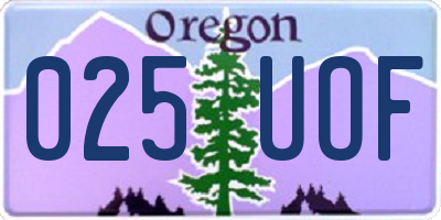 OR license plate 025UOF