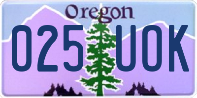 OR license plate 025UOK