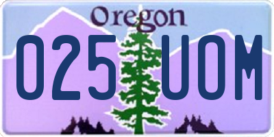 OR license plate 025UOM