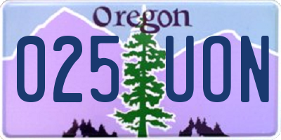 OR license plate 025UON