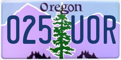 OR license plate 025UOR