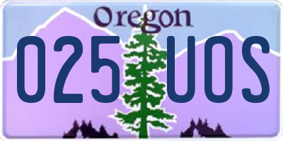 OR license plate 025UOS