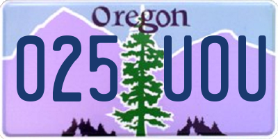 OR license plate 025UOU