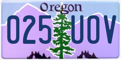 OR license plate 025UOV