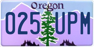 OR license plate 025UPM