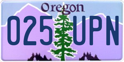 OR license plate 025UPN