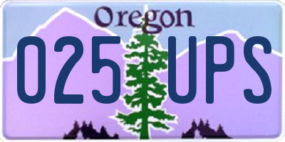 OR license plate 025UPS