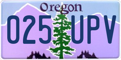 OR license plate 025UPV