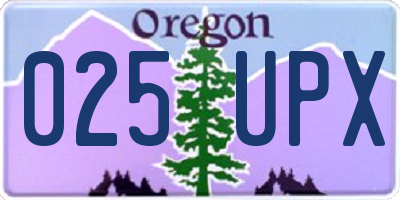 OR license plate 025UPX