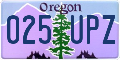 OR license plate 025UPZ