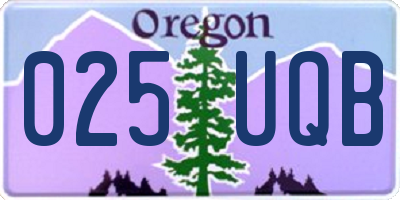 OR license plate 025UQB