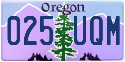 OR license plate 025UQM