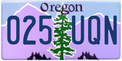 OR license plate 025UQN