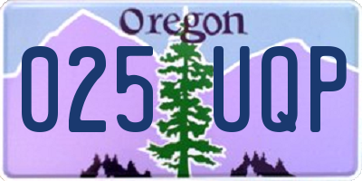 OR license plate 025UQP