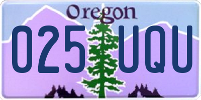 OR license plate 025UQU