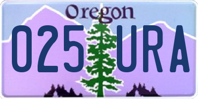 OR license plate 025URA