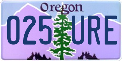 OR license plate 025URE