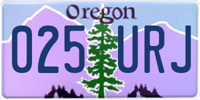 OR license plate 025URJ