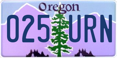 OR license plate 025URN
