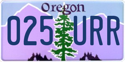OR license plate 025URR