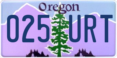 OR license plate 025URT