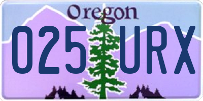 OR license plate 025URX