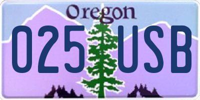 OR license plate 025USB