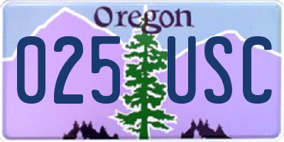 OR license plate 025USC