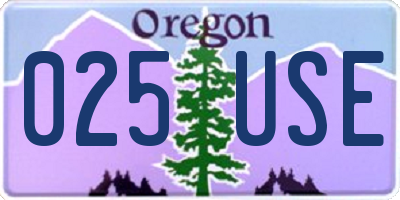 OR license plate 025USE