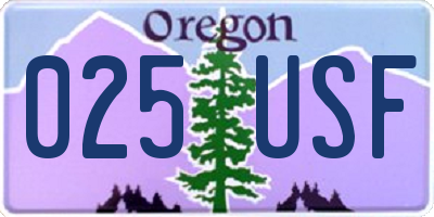 OR license plate 025USF
