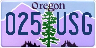 OR license plate 025USG