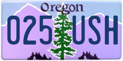 OR license plate 025USH