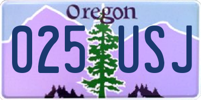 OR license plate 025USJ