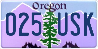 OR license plate 025USK