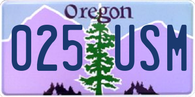 OR license plate 025USM