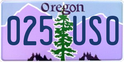 OR license plate 025USO