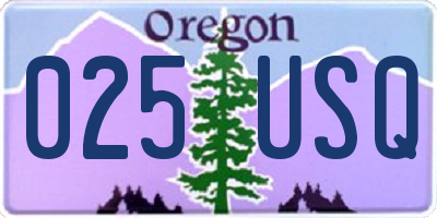 OR license plate 025USQ