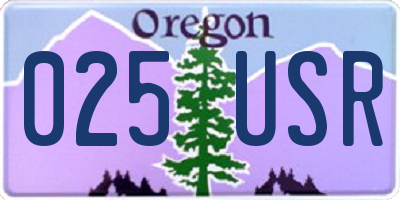 OR license plate 025USR